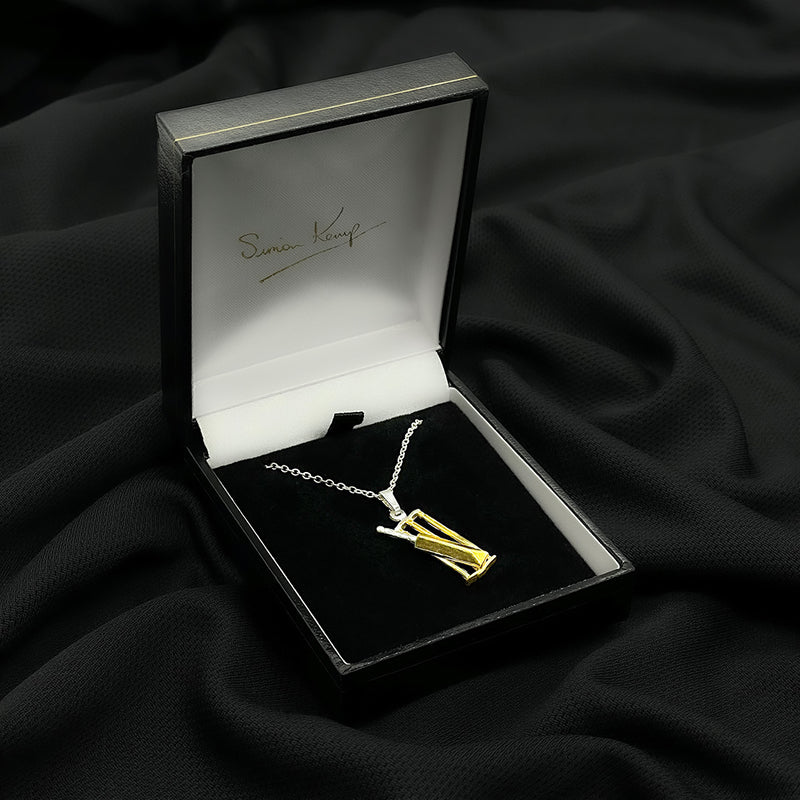 Wicket Gold Silver & Gold Cricket Bat & Wicket Pendant – Sporting Billy