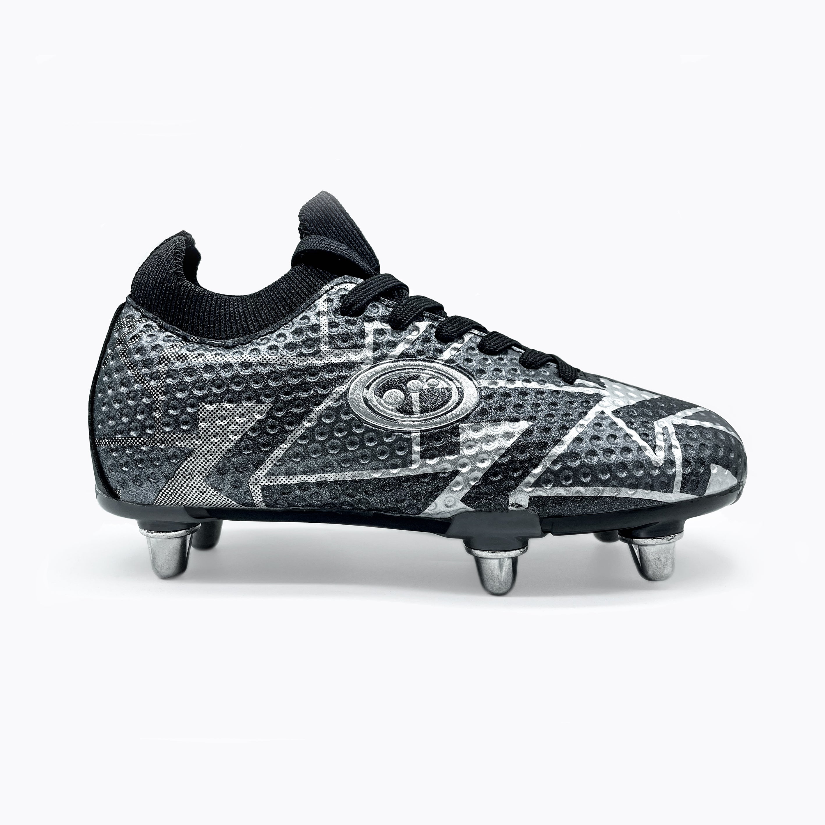 Optimum Aztec Fly Knit Junior Rugby Boots - Black/Silver – Sporting Billy